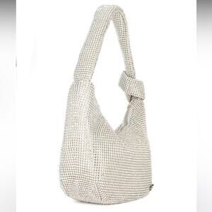 olga berg Polly Crystal Shoulder Bag in Silver